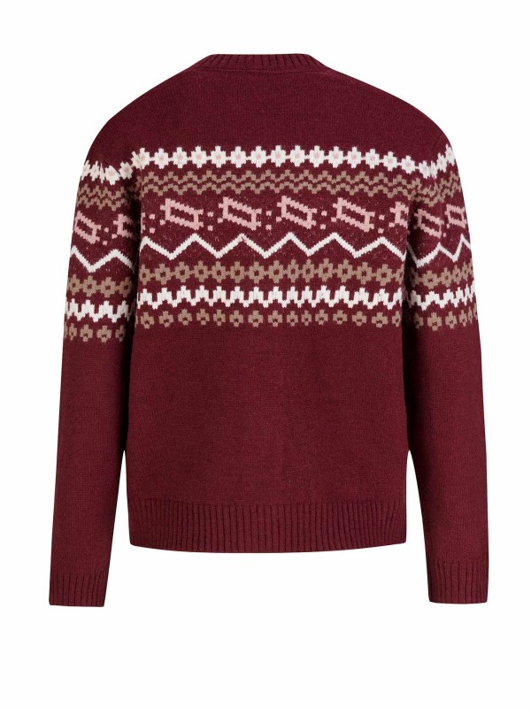 BJØRNSON Emelia Vlakbrei Noors Vest Dames - Cardigan - Bordeaux Rood