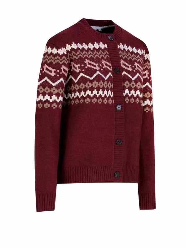 BJØRNSON Emelia Vlakbrei Noors Vest Dames - Cardigan - Bordeaux Rood