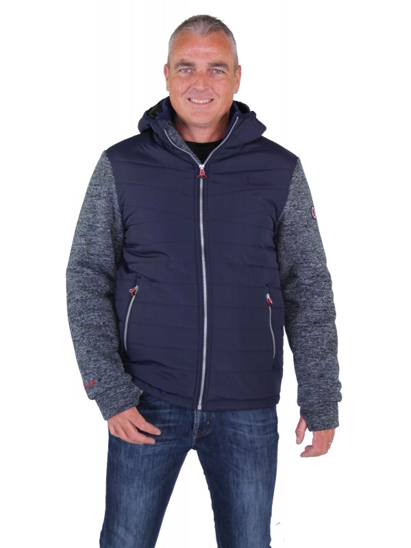 VEST WINDDICHT TEDDY GEVOERD HEREN donkerblauw FIlip