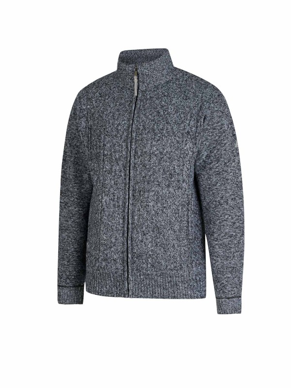 BJØRNSON Gus Kabel-gebreid Vest Fleece Gevoerd Heren - S-6XL - Grijs