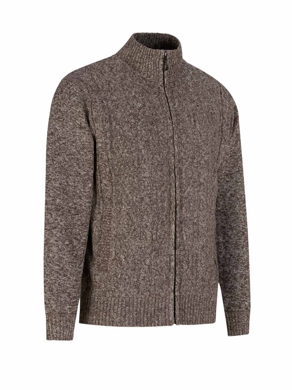 BJØRNSON Gus Kabel-gebreid Vest Fleece Gevoerd Heren - S-6XL - Bruin