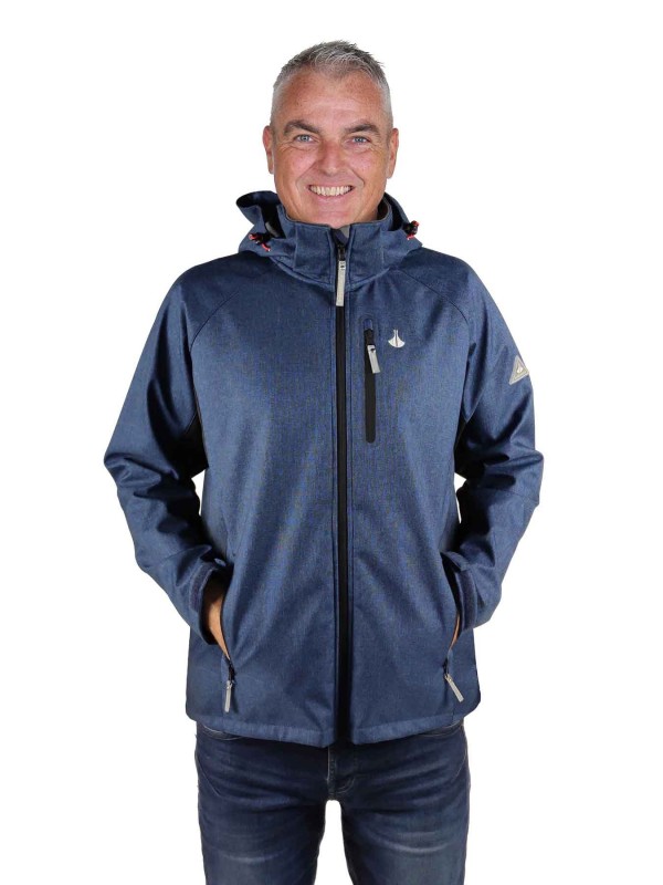 BJØRNSON Softshell Jas Teddyvoering Winddicht Heren Donkerblauw Melange - S-4XL - HAMM