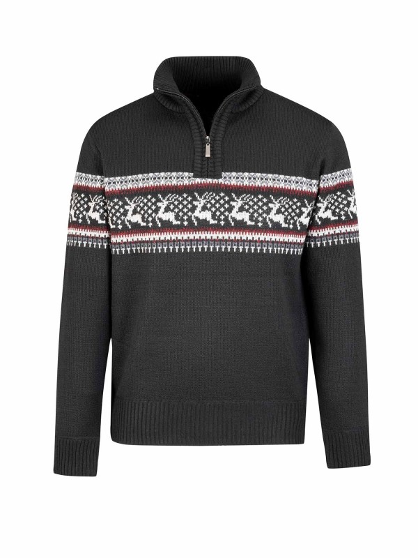 BJØRNSON Holger Scandinavische Gebreide Pullover Trui Teddy Voering Heren - Beige