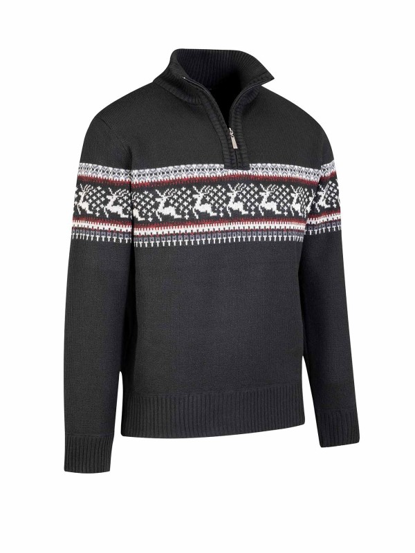 BJØRNSON Holger Scandinavische Gebreide Pullover Trui Teddy Voering Heren - Beige