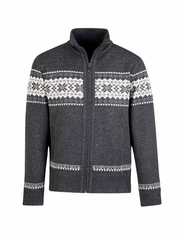 BJØRNSON Scandinavisch Gebreid Wintervest teddy voering Heren Antraciet - Hoyt