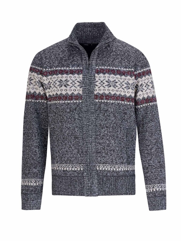 BJØRNSON Scandinavisch Gebreid Wintervest teddy voering Heren Antraciet - Hoyt