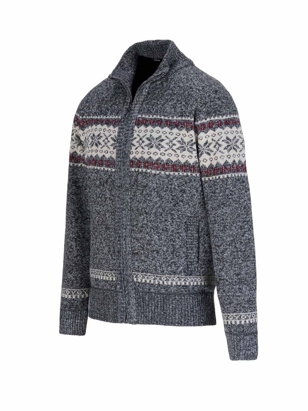 BJØRNSON Scandinavisch Gebreid Wintervest teddy voering Heren Antraciet - Hoyt