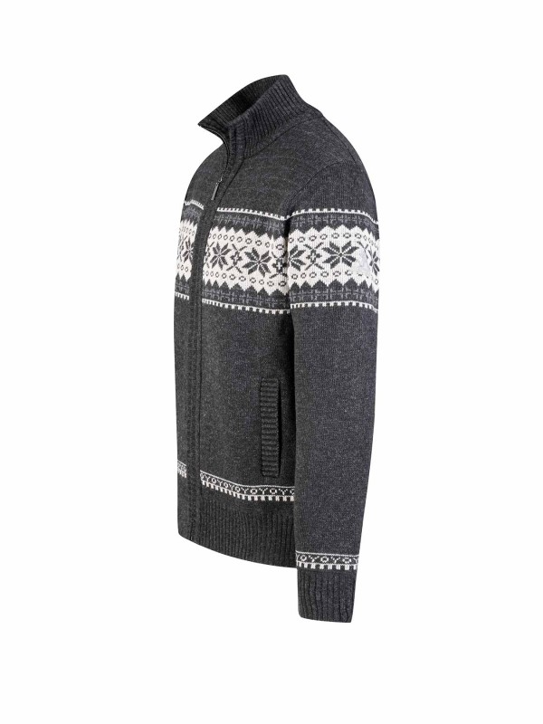 BJØRNSON Scandinavisch Gebreid Wintervest teddy voering Heren Antraciet - Hoyt