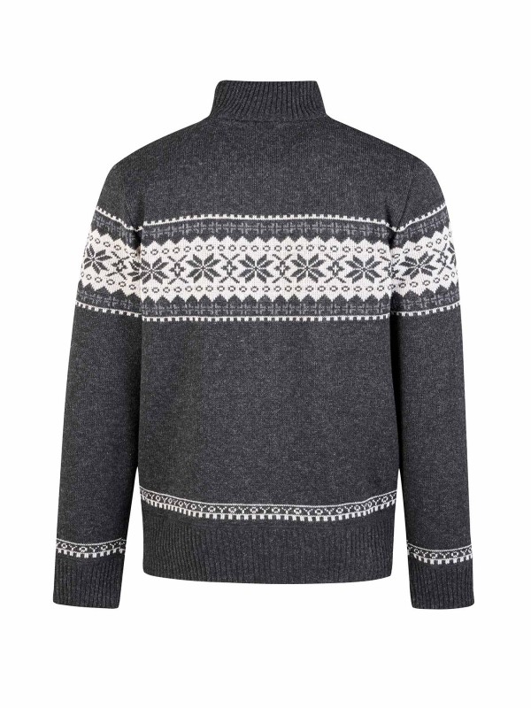 BJØRNSON Scandinavisch Gebreid Wintervest teddy voering Heren Antraciet - Hoyt