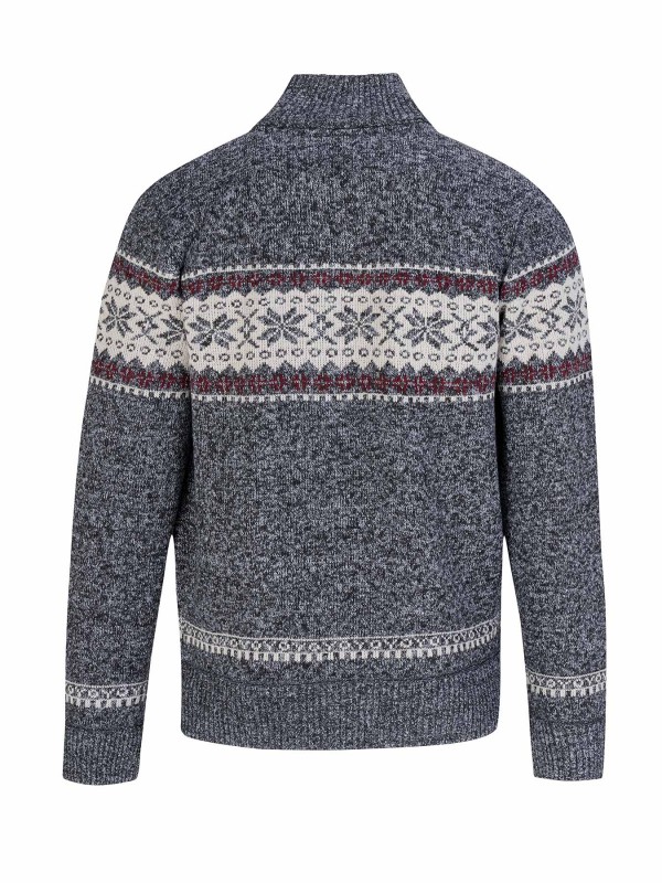 BJØRNSON Scandinavisch Gebreid Wintervest teddy voering Heren Antraciet - Hoyt