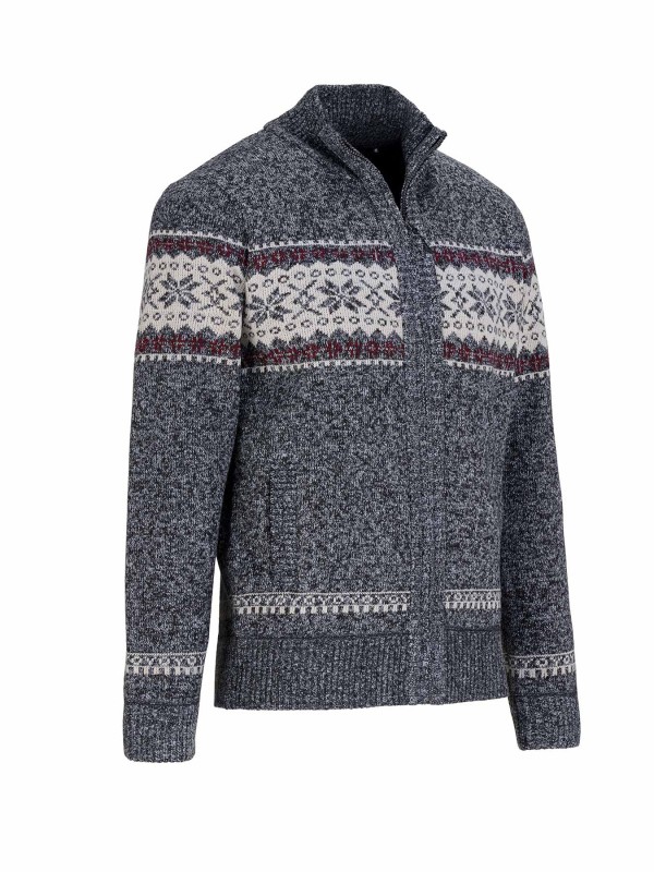 BJØRNSON Scandinavisch Gebreid Wintervest teddy voering Heren Antraciet - Hoyt