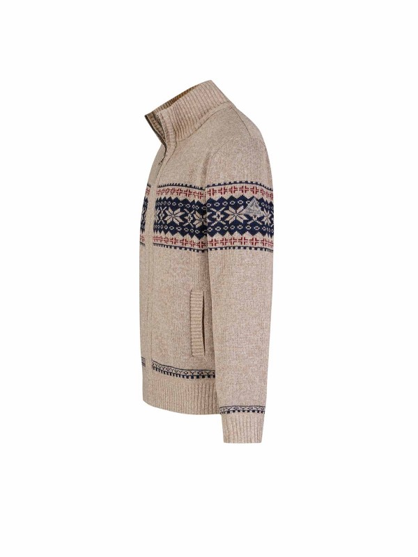 BJØRNSON Scandinavisch Gebreid Wintervest teddy voering Heren Beige - Hoyt