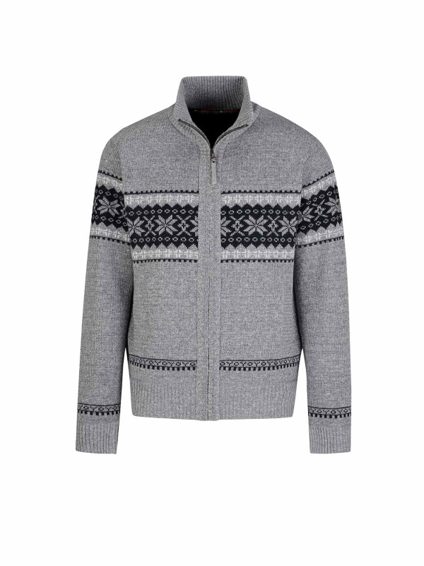 BJØRNSON Scandinavisch Gebreid Wintervest teddy voering Heren Grijs - Hoyt