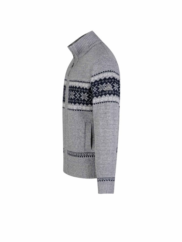 BJØRNSON Scandinavisch Gebreid Wintervest teddy voering Heren Grijs - Hoyt