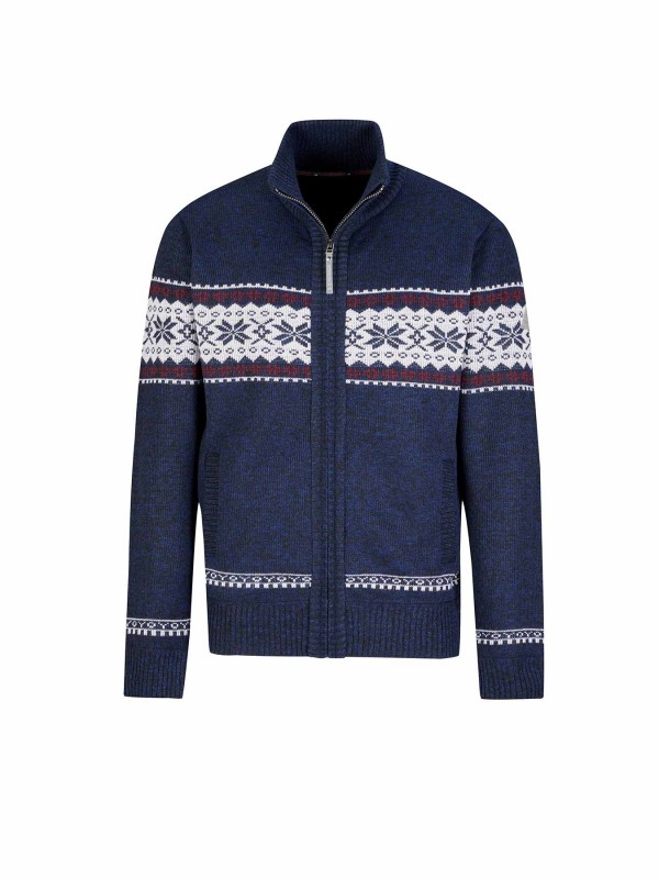 BJØRNSON Scandinavisch Gebreid Wintervest teddy voering Heren Donkerblauw - Hoyt