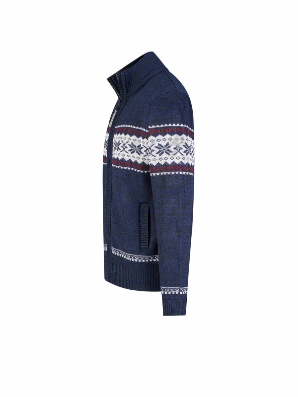 BJØRNSON Scandinavisch Gebreid Wintervest teddy voering Heren Donkerblauw - Hoyt