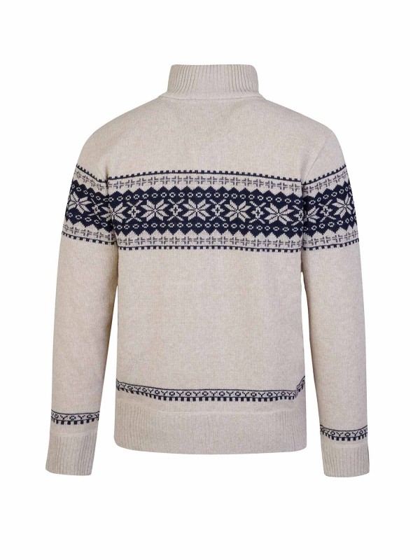 BJØRNSON Scandinavisch Gebreid Wintervest teddy voering Heren Off-White - Hoyt