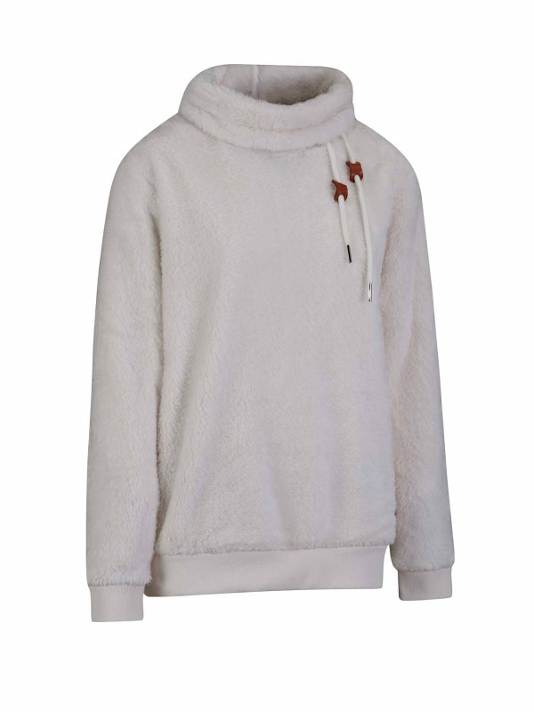 BJØRNSON Ilmi Coral Fleece Trui Pullover Dames - Off-White