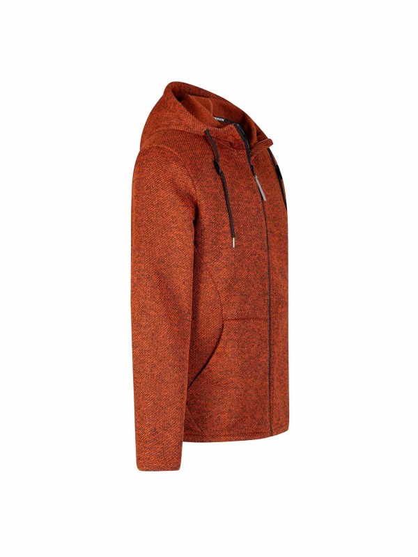BJØRNSON Gebreid Vest Hooded 4 seizoenen Heren Terracotta Bruin Melange - JESPER