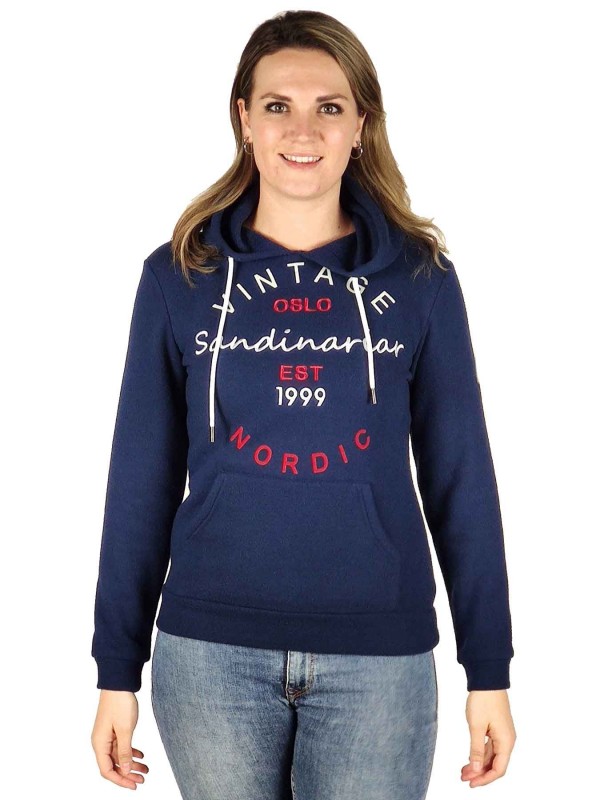Hooded Sweater 4 Seizoenen Dames Donkerblauw 36 52 JULIA