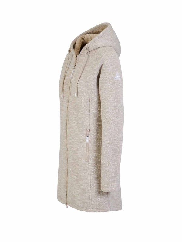 BJØRNSON Parka Gebreid Teddy Vest Gebreid Dames Beige Melange - KAJA