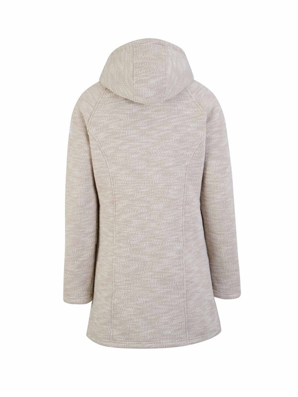 BJØRNSON Parka Gebreid Teddy Vest Gebreid Dames Beige Melange - KAJA