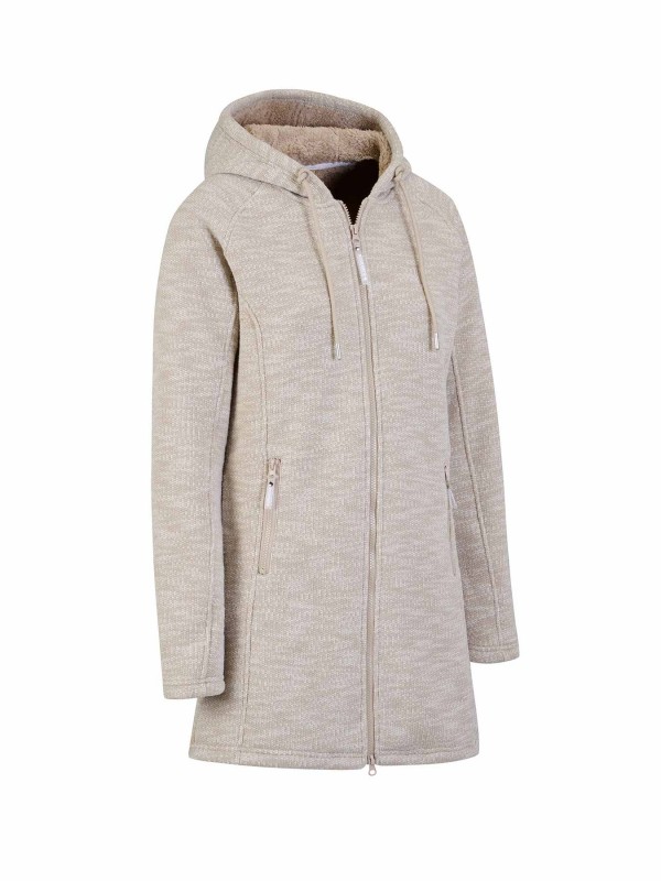 BJØRNSON Parka Gebreid Teddy Vest Gebreid Dames Beige Melange - KAJA
