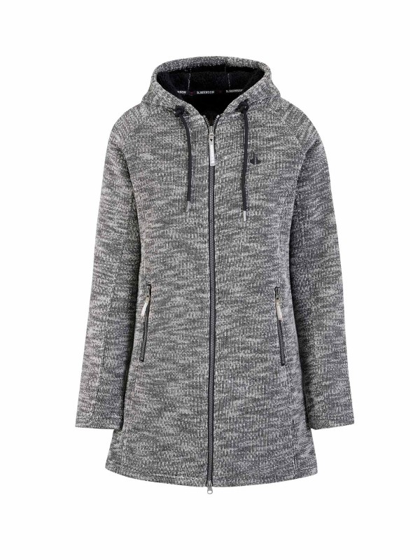 BJØRNSON Parka Gebreid Teddy Vest Gebreid Dames Antraciet Melange - KAJA