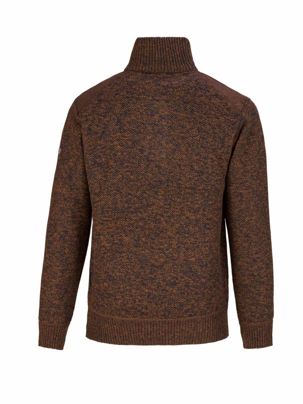 STØRVIK Liam Fijn Gebreide Pullover Teddy Voering Heren - Bruin Melange