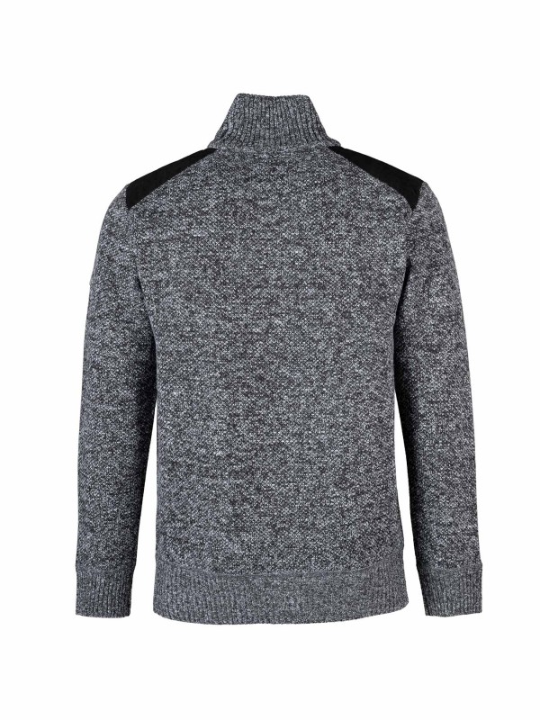 STØRVIK Liam Fijn Gebreide Pullover Teddy Voering Heren - Grijs Melange