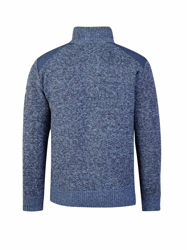 STØRVIK Liam Fijn Gebreide Pullover Teddy Voering Heren - Donkerblauw Melange