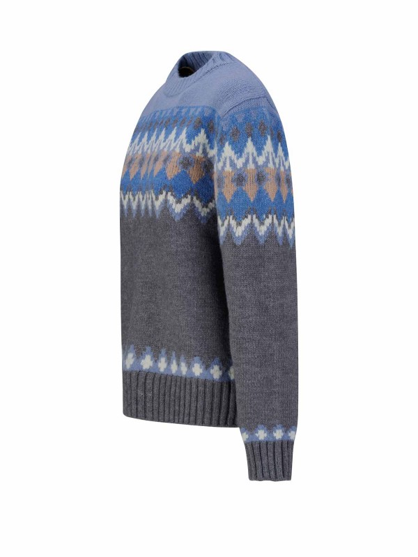 BJØRNSON Lina Vlakbrei Trui Pullover Dames - Grijs Blauw - Lila