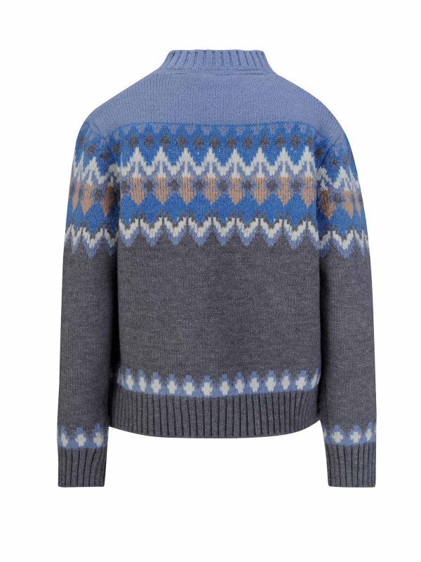 BJØRNSON Lina Vlakbrei Trui Pullover Dames - Grijs Blauw - Lila