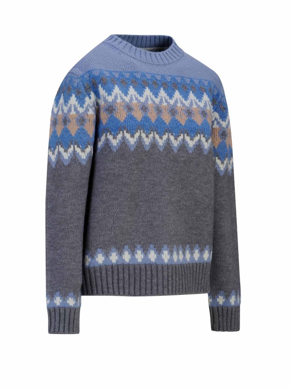 BJØRNSON Lina Vlakbrei Trui Pullover Dames - Grijs Blauw - Lila