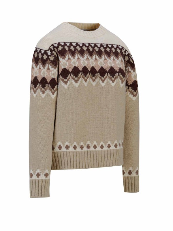 BJØRNSON Lina Vlakbrei Trui Pullover Dames - Zand Beige - Lila
