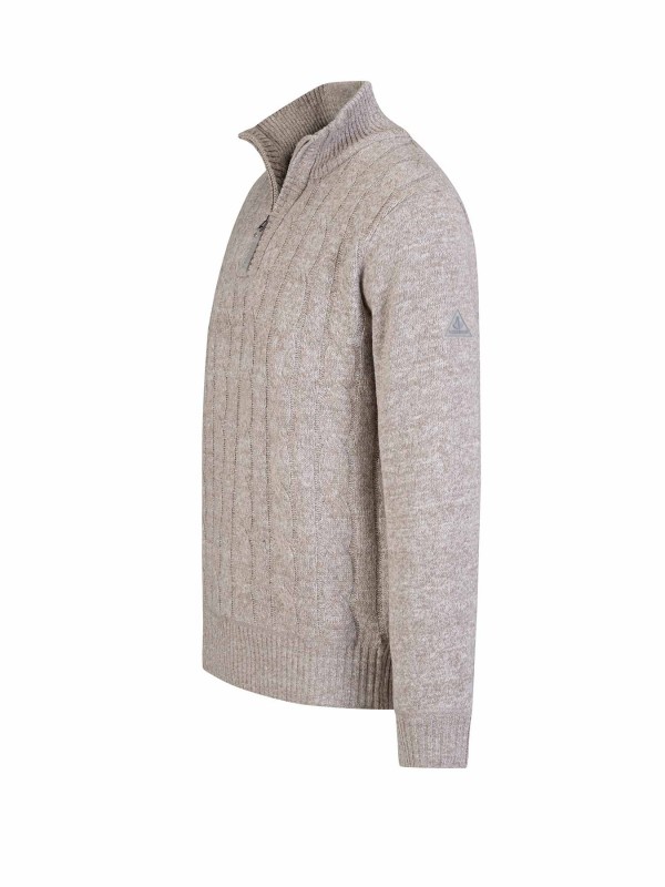 BJØRNSON Lunt Kabel-Gebreide Pullover Teddy Voering Heren - Beige