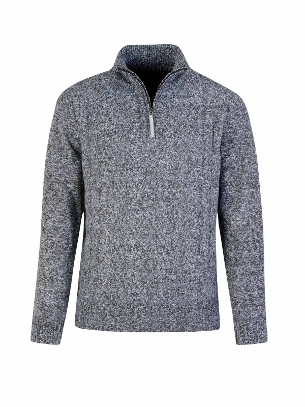 BJØRNSON Lunt Kabel-Gebreide Pullover Teddy Voering Heren - Antraciet Melange