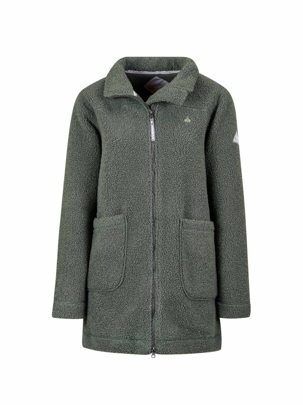 BJØRNSON Milla Curly Fleece Parka Jas Dames - Winterjas - Groen