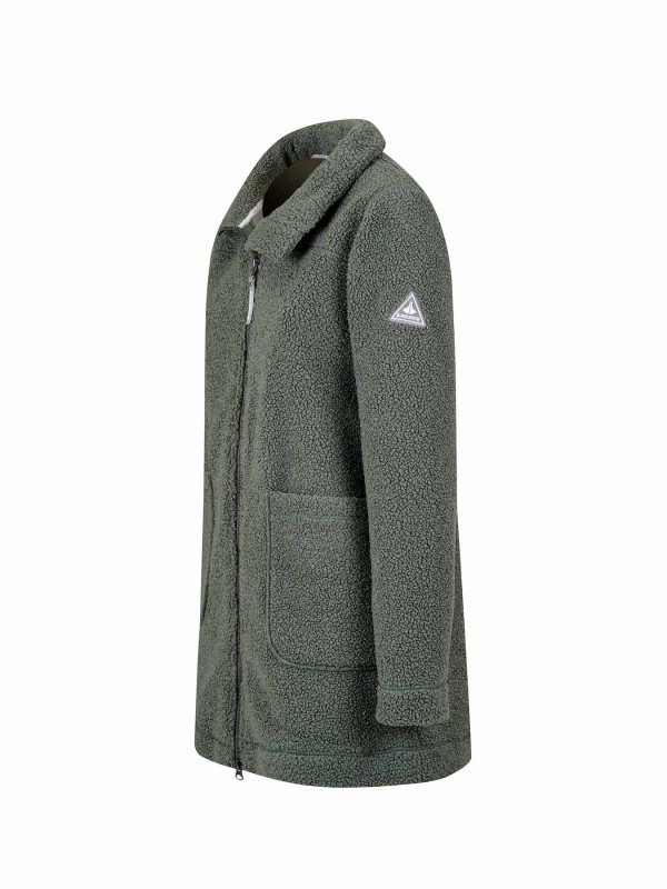 BJØRNSON Milla Curly Fleece Parka Jas Dames - Winterjas - Groen