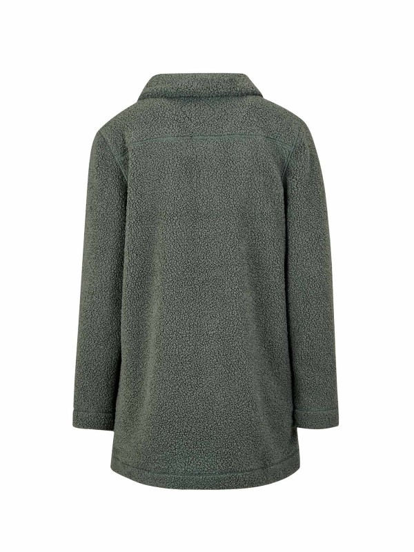 BJØRNSON Milla Curly Fleece Parka Jas Dames - Winterjas - Groen