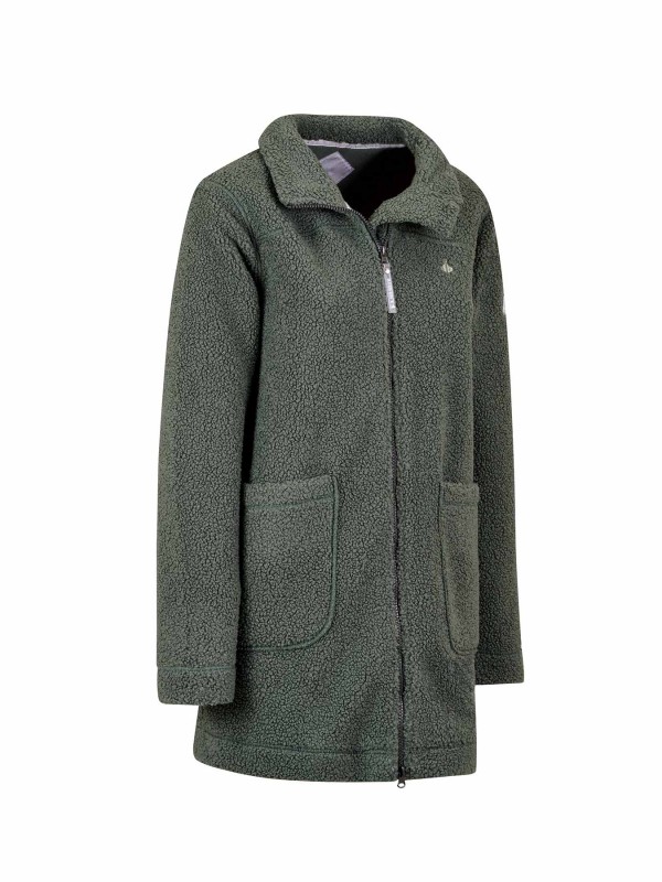 BJØRNSON Milla Curly Fleece Parka Jas Dames - Winterjas - Groen