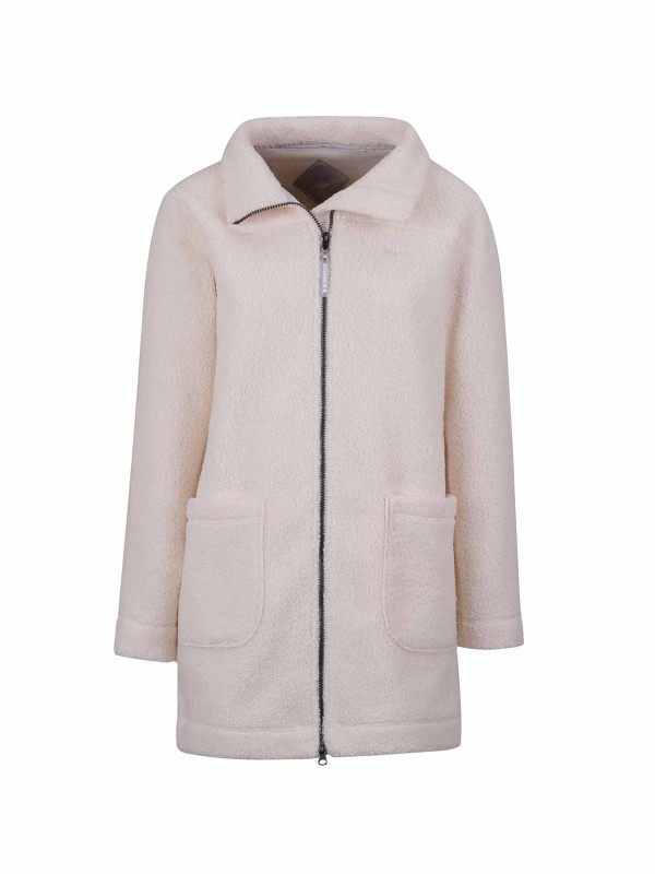 BJØRNSON Milla Curly Fleece Parka Jas Dames - Winterjas - Off-White