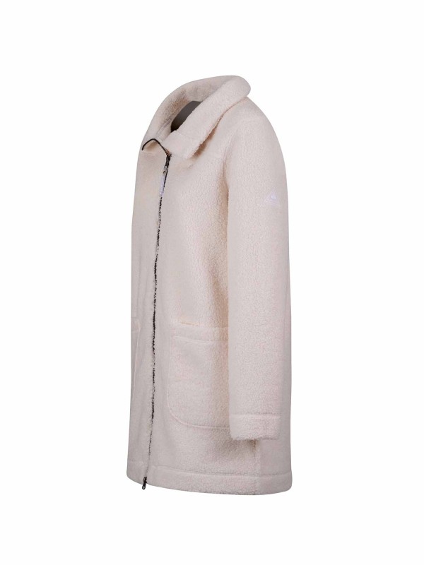 BJØRNSON Milla Curly Fleece Parka Jas Dames - Winterjas - Off-White