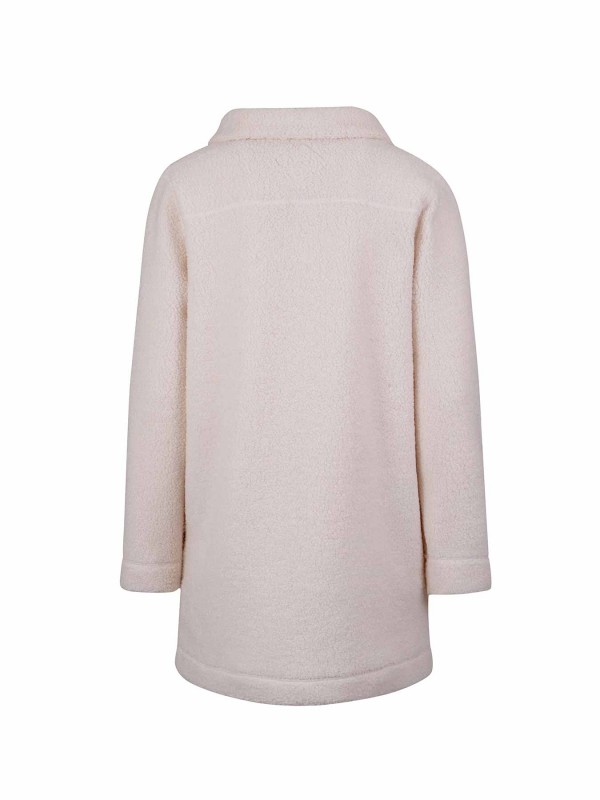 BJØRNSON Milla Curly Fleece Parka Jas Dames - Winterjas - Off-White