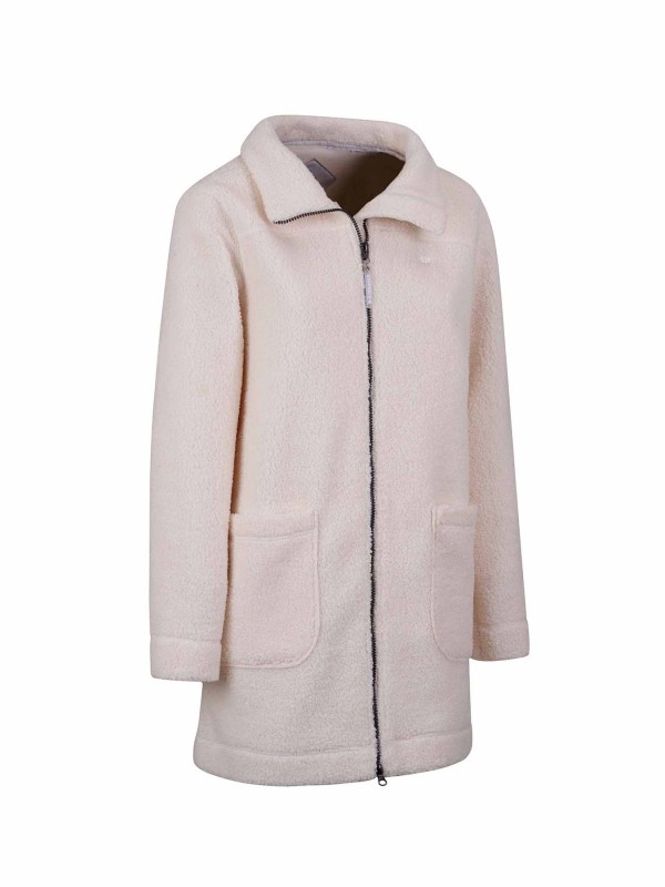 BJØRNSON Milla Curly Fleece Parka Jas Dames - Winterjas - Off-White