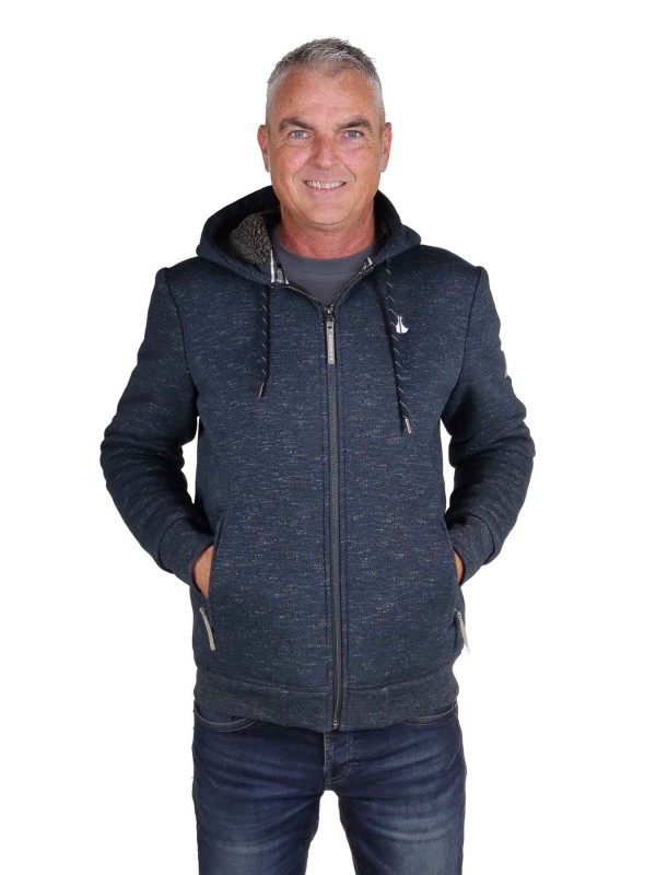 BJØRNSON Gebreid Wintervest Borgvoering Heren Donkerblauw Melange - S-6XL - ORVIS