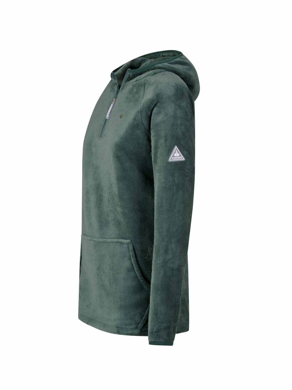 BJØRNSON Rane Coral Fleece Hoody Trui Pullover Dames - Dennengroen