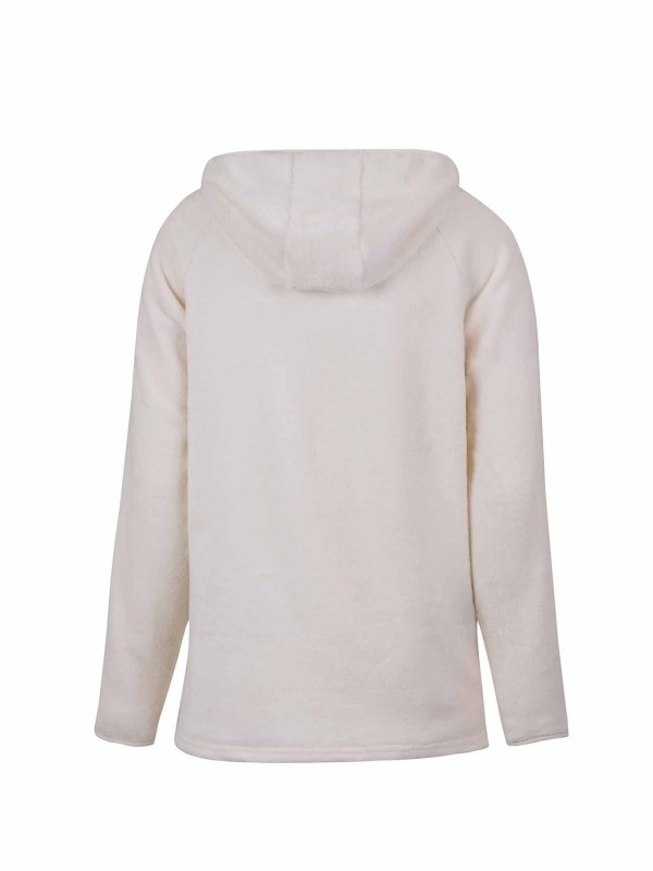 BJØRNSON Rane Coral Fleece Hoody Trui Pullover Dames - Off-White
