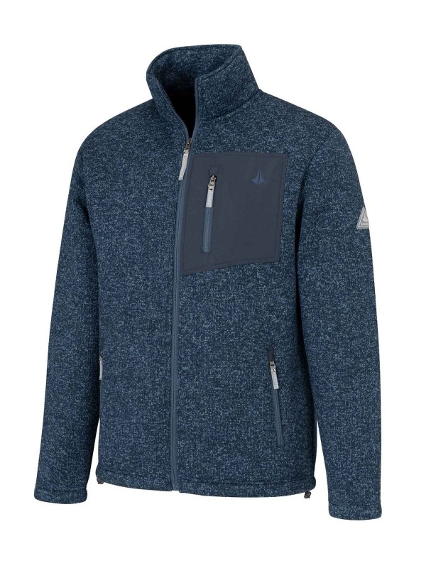Gebreid Vest 4 seizoenen Heren Donkerblauw Melange - Maat M-3XL - RUBEN 