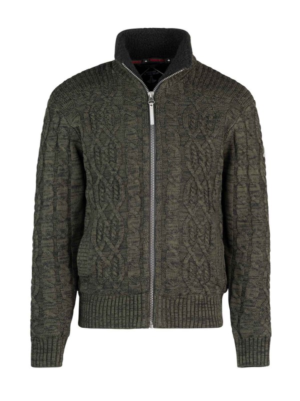 BJØRNSON Kabel Gebreid Wintervest (met teddyvoering) Heren Rosin Groen- S-6XL - VIGGO
